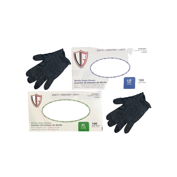 Black Nitrile Powder-Free Gloves, 5.5 Mil