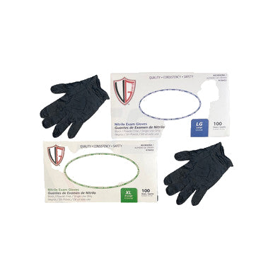 Black Nitrile Powder Free 5.5 Mil Gloves
